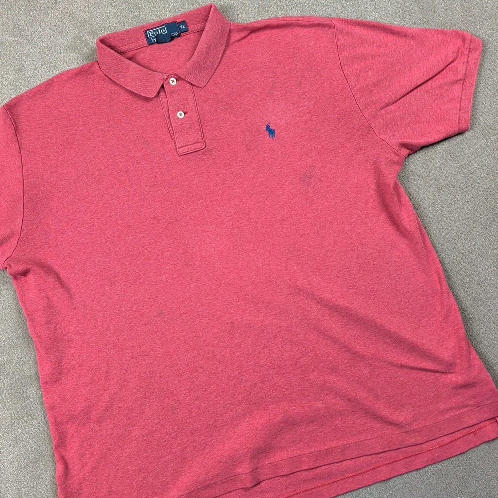 Vintage Polo Ralph Lauren Shirt Mens XL Red Heather Short Sleeve Pony Logo Polo